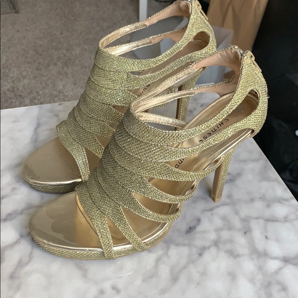 Chinese laundry at DSW gold heels